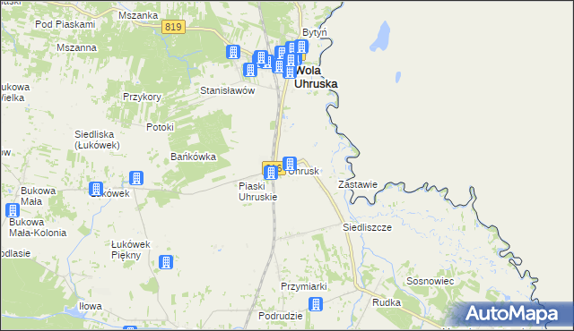 mapa Uhrusk, Uhrusk na mapie Targeo