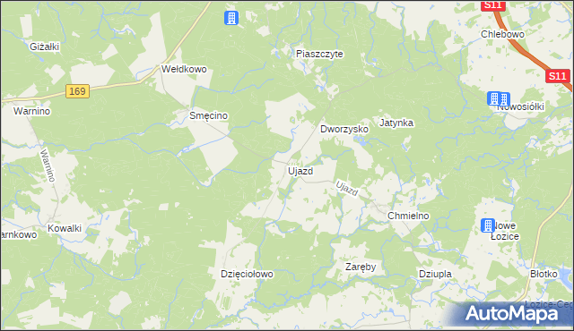 mapa Ujazd gmina Bobolice, Ujazd gmina Bobolice na mapie Targeo