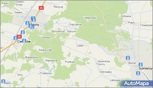 mapa Ujazd gmina Cieszków, Ujazd gmina Cieszków na mapie Targeo