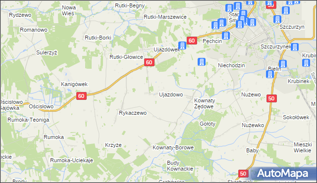 mapa Ujazdowo gmina Ciechanów, Ujazdowo gmina Ciechanów na mapie Targeo