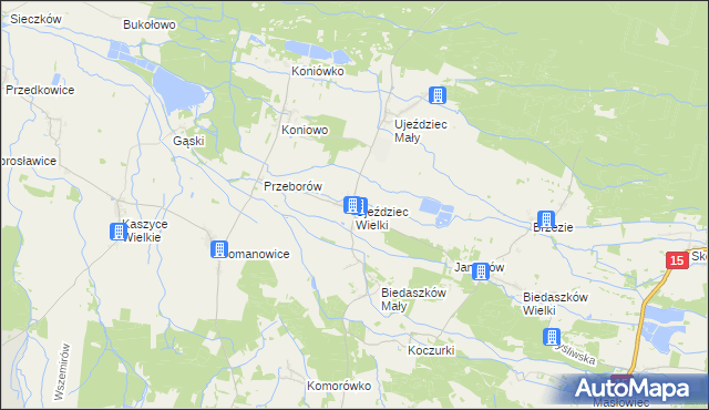 mapa Ujeździec Wielki, Ujeździec Wielki na mapie Targeo