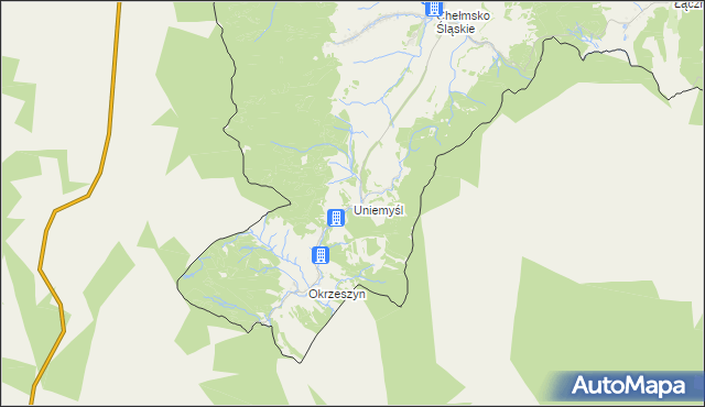 mapa Uniemyśl gmina Lubawka, Uniemyśl gmina Lubawka na mapie Targeo