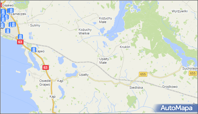 mapa Upałty Małe, Upałty Małe na mapie Targeo