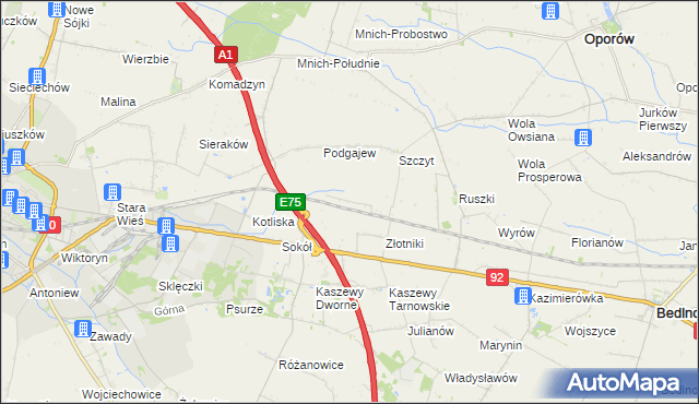 mapa Uroczysko Leśne, Uroczysko Leśne na mapie Targeo