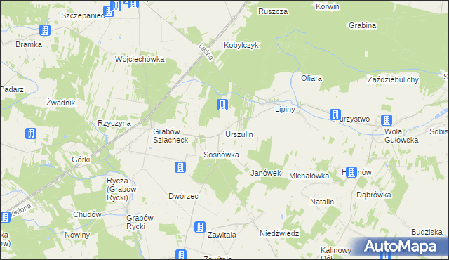 mapa Urszulin gmina Nowodwór, Urszulin gmina Nowodwór na mapie Targeo