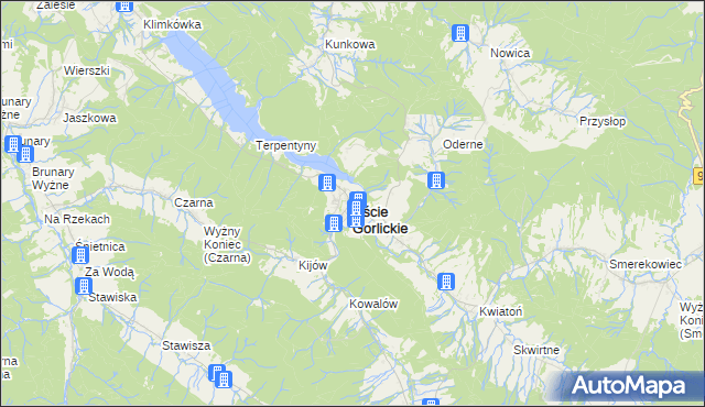 mapa Uście Gorlickie, Uście Gorlickie na mapie Targeo