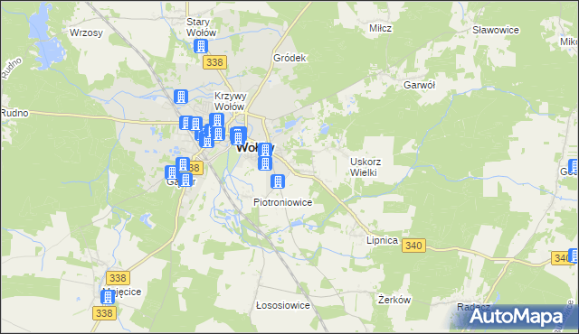 mapa Uskorz Mały, Uskorz Mały na mapie Targeo