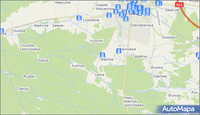 mapa Wachów, Wachów na mapie Targeo