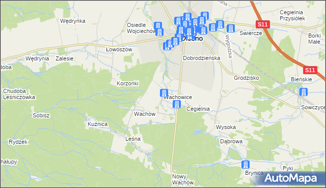 mapa Wachowice, Wachowice na mapie Targeo