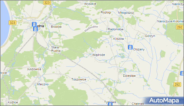 mapa Wądroże, Wądroże na mapie Targeo