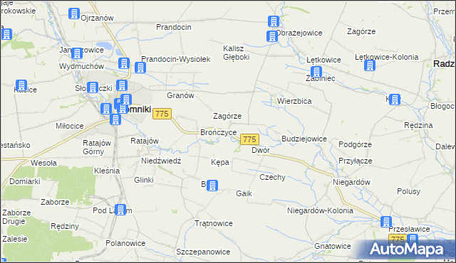 mapa Waganowice, Waganowice na mapie Targeo