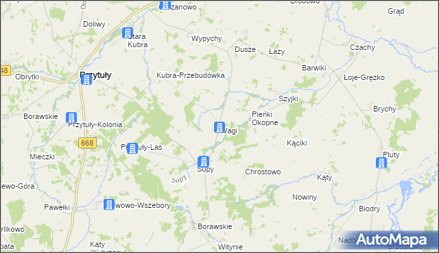 mapa Wagi, Wagi na mapie Targeo