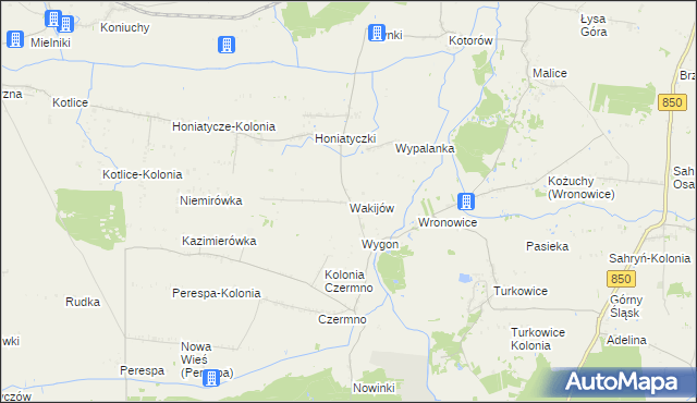 mapa Wakijów, Wakijów na mapie Targeo