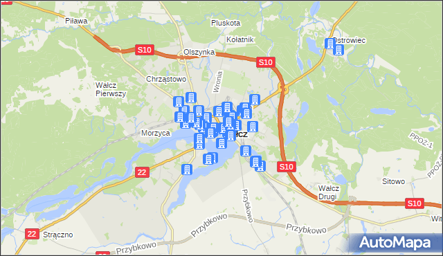 mapa Wałcz, Wałcz na mapie Targeo