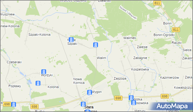 mapa Walim gmina Stara Kornica, Walim gmina Stara Kornica na mapie Targeo