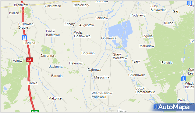 mapa Waliszew Dworski, Waliszew Dworski na mapie Targeo