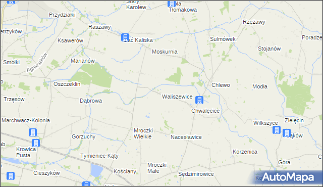 mapa Waliszewice, Waliszewice na mapie Targeo