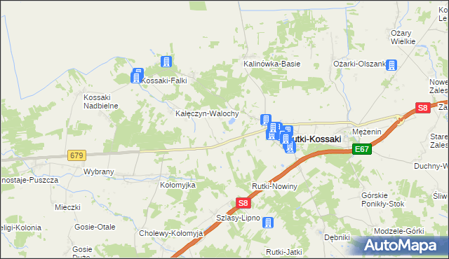 mapa Walochy-Mońki, Walochy-Mońki na mapie Targeo