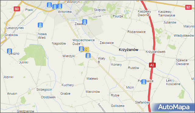 mapa Wały B, Wały B na mapie Targeo