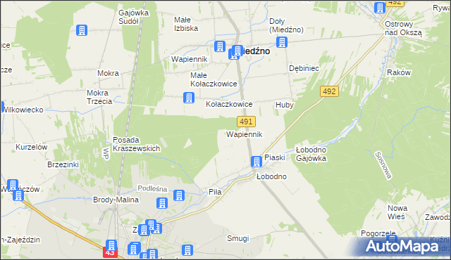 mapa Wapiennik gmina Kłobuck, Wapiennik gmina Kłobuck na mapie Targeo