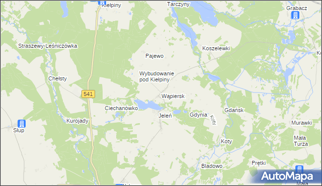 mapa Wąpiersk, Wąpiersk na mapie Targeo