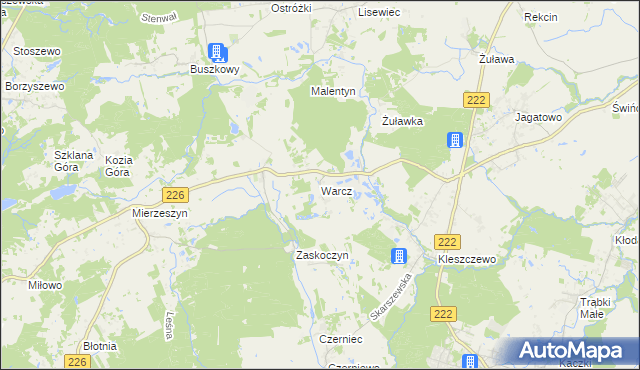mapa Warcz, Warcz na mapie Targeo