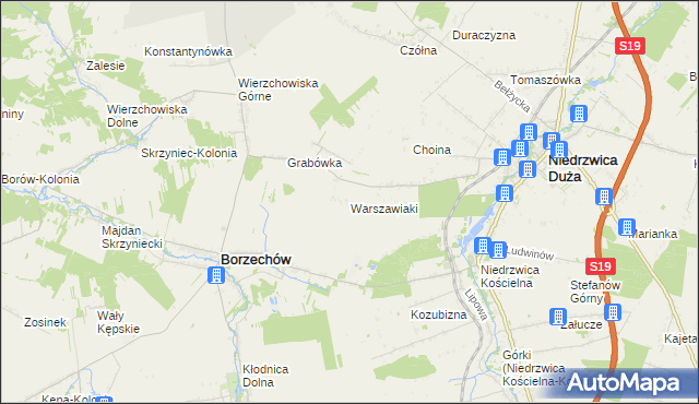 mapa Warszawiaki, Warszawiaki na mapie Targeo