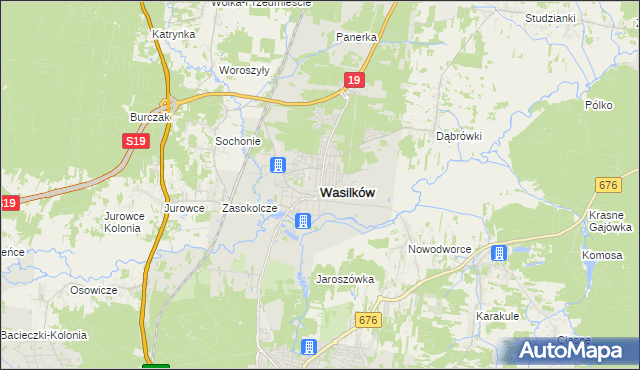 mapa Wasilków, Wasilków na mapie Targeo