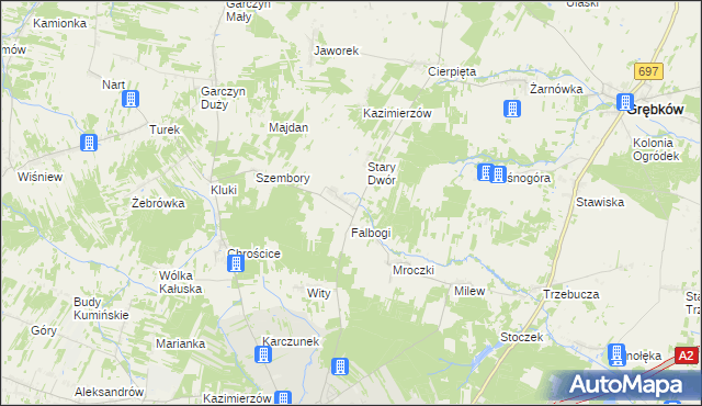 mapa Wąsy, Wąsy na mapie Targeo