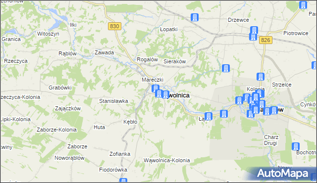 mapa Wąwolnica powiat puławski, Wąwolnica powiat puławski na mapie Targeo