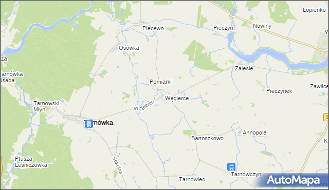 mapa Węgierce gmina Tarnówka, Węgierce gmina Tarnówka na mapie Targeo