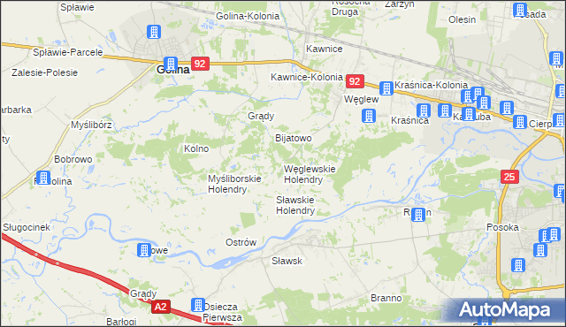 mapa Węglewskie Holendry, Węglewskie Holendry na mapie Targeo