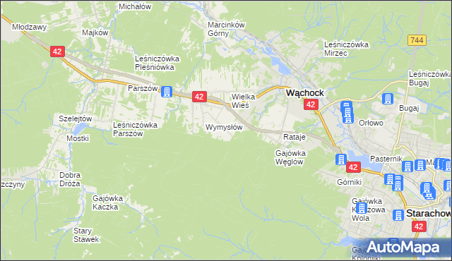 mapa Węglów, Węglów na mapie Targeo