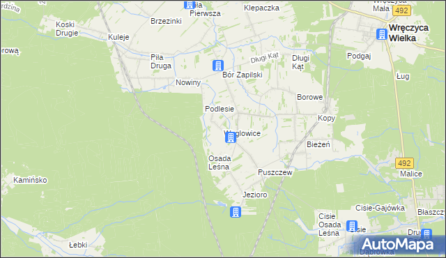 mapa Węglowice, Węglowice na mapie Targeo