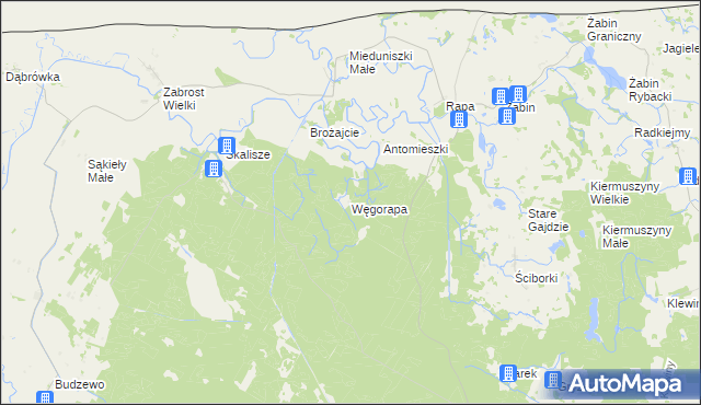 mapa Węgorapa, Węgorapa na mapie Targeo
