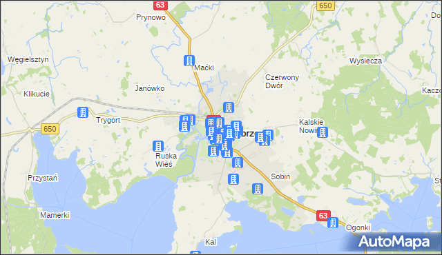 mapa Węgorzewo, Węgorzewo na mapie Targeo