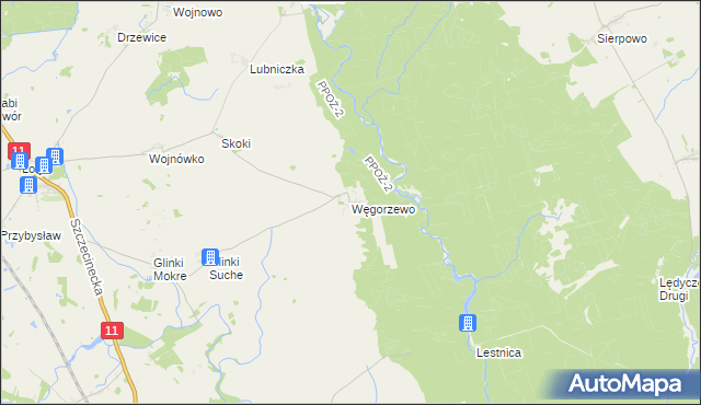 mapa Węgorzewo gmina Okonek, Węgorzewo gmina Okonek na mapie Targeo