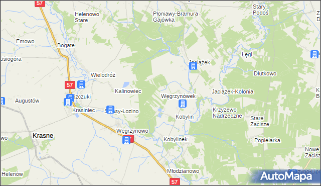 mapa Węgrzynówek, Węgrzynówek na mapie Targeo