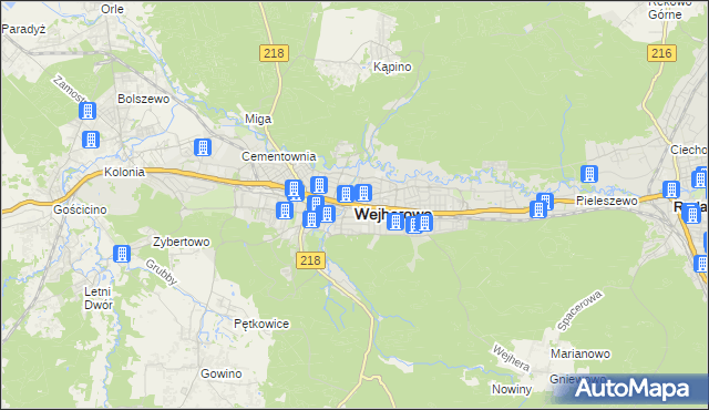 mapa Wejherowo, Wejherowo na mapie Targeo