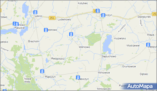 mapa Werkowo, Werkowo na mapie Targeo