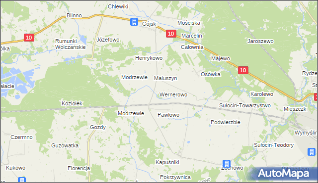 mapa Wernerowo, Wernerowo na mapie Targeo