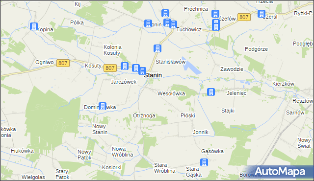mapa Wesołówka gmina Stanin, Wesołówka gmina Stanin na mapie Targeo