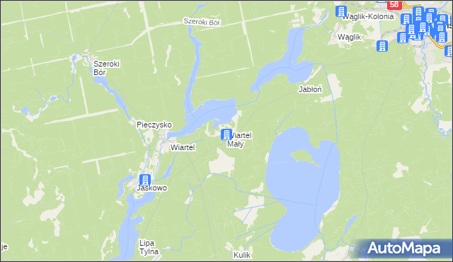 mapa Wiartel Mały, Wiartel Mały na mapie Targeo