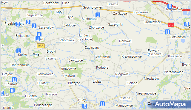 mapa Wiatowice, Wiatowice na mapie Targeo