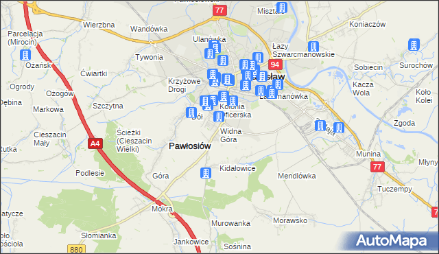 mapa Widna Góra, Widna Góra na mapie Targeo