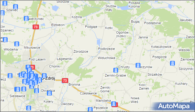 mapa Widuchowa gmina Busko-Zdrój, Widuchowa gmina Busko-Zdrój na mapie Targeo