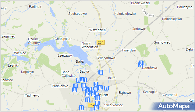 mapa Wiecanowo, Wiecanowo na mapie Targeo
