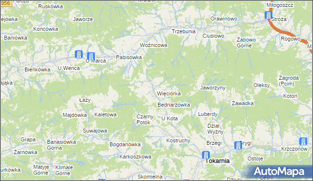 mapa Więciórka, Więciórka na mapie Targeo