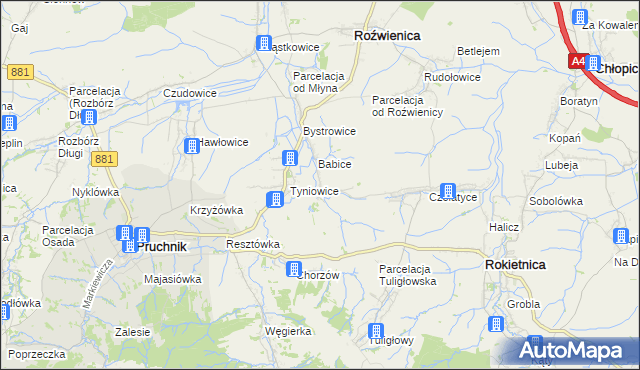 mapa Więckowice gmina Roźwienica, Więckowice gmina Roźwienica na mapie Targeo