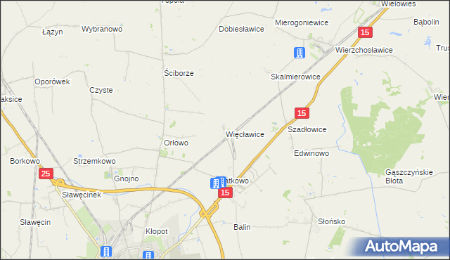 mapa Więcławice gmina Gniewkowo, Więcławice gmina Gniewkowo na mapie Targeo
